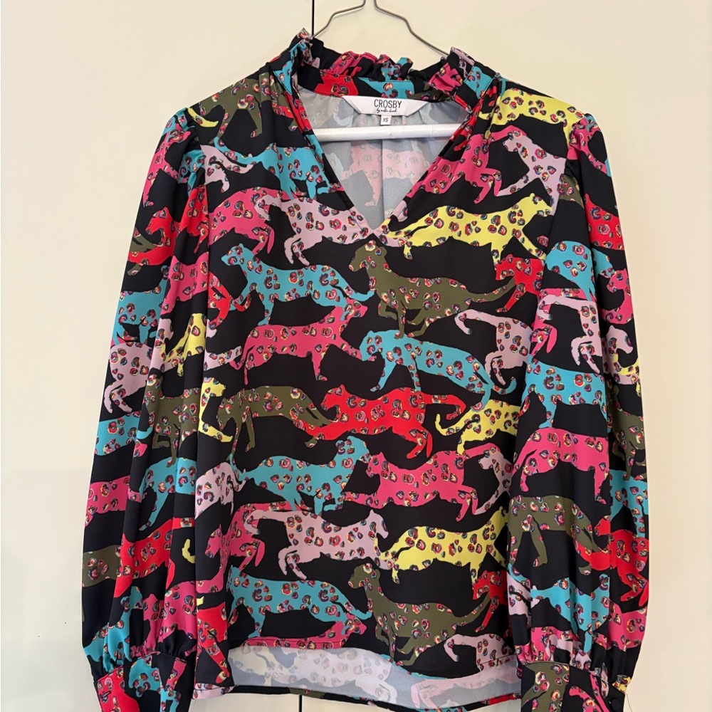 CROSBY by Mollie Burch Multicolor Animal Print Top